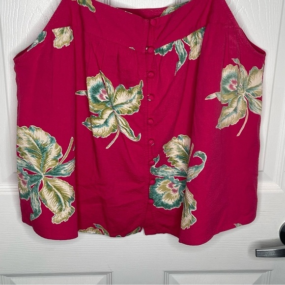 Faherty Marina Seersucker Pink Top in Orchid Blossom Babydoll Boho Oversized S - Picture 6 of 11
